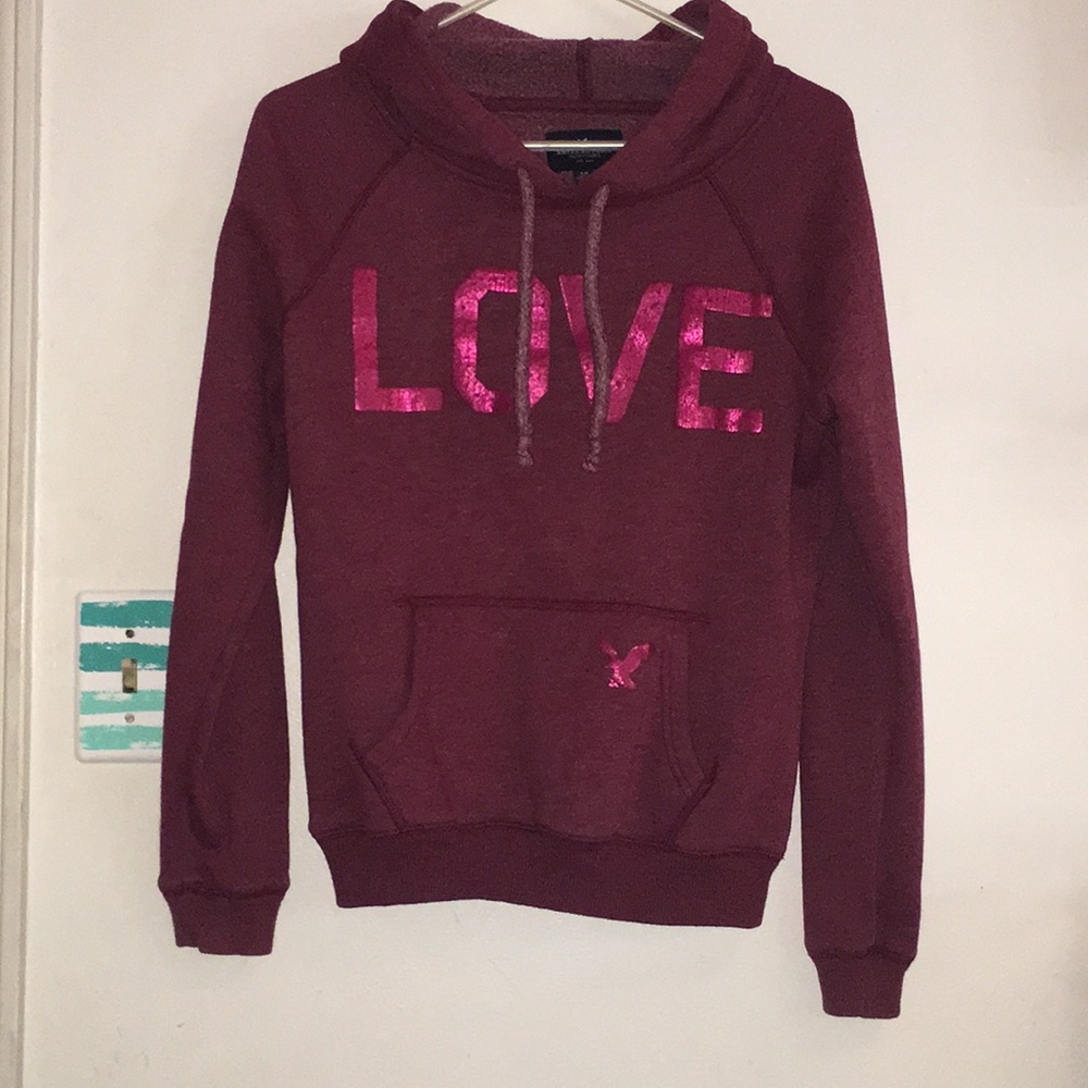 Maroon American eagle hoodie